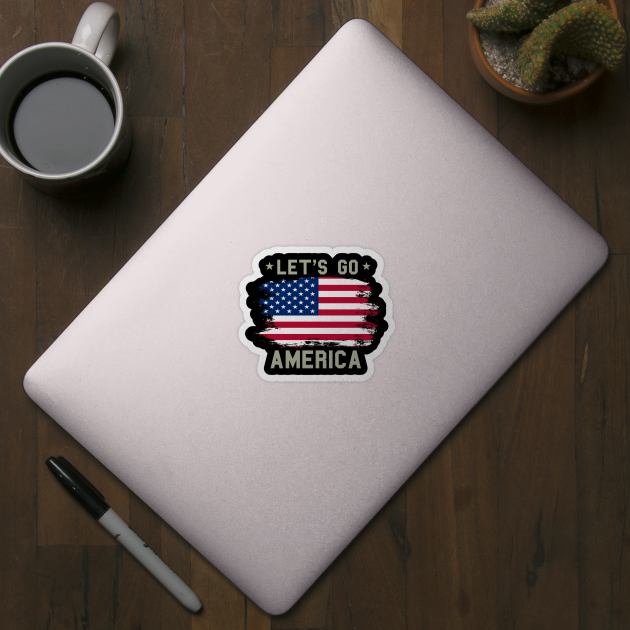 Let's Go America, Patriot US American Flag by Silly Me Studio